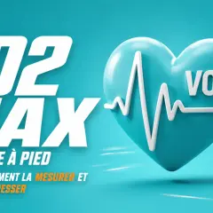 Le VO2 max, symbole d'une performance en course à pied, est représenté par un cœur stylisé avec un électrocardiogramme.
