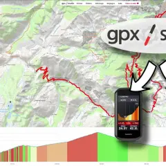 Interface de GPX Studio pour tracer un itinéraire de vélo de route, avec une carte topographique et un profil d'altitude.