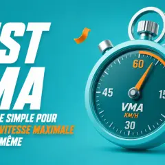 Test VMA : un chronomètre stylisé indique 30 km/h, prêt pour mesurer ta vitesse maximale aérobie.