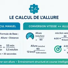 Calcul de l'allure pour la course : manuel et conversion vitesse. Aide à gérer sa zone 2 fréquence cardiaque pour un entraînement intelligent.