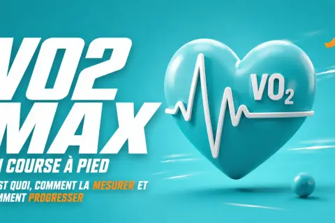 Le VO2 max, symbole d'une performance en course à pied, est représenté par un cœur stylisé avec un électrocardiogramme.