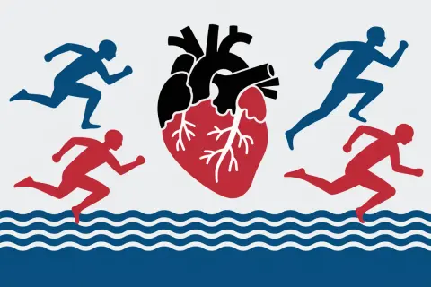 Le cœur bat au rythme des coureurs, symbolisant le top 10 des sports les plus cardio.