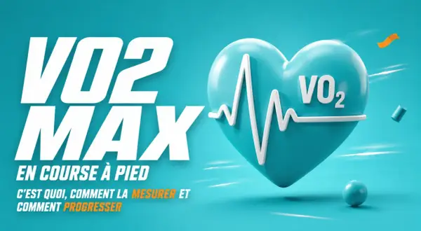 Le VO2 max, symbole d'une performance en course à pied, est représenté par un cœur stylisé avec un électrocardiogramme.