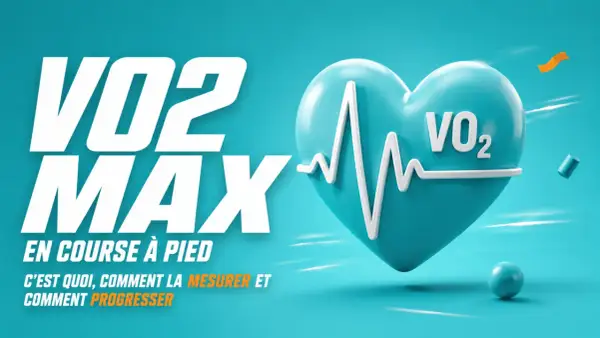 Le VO2 max, symbole d'une performance en course à pied, est représenté par un cœur stylisé avec un électrocardiogramme.